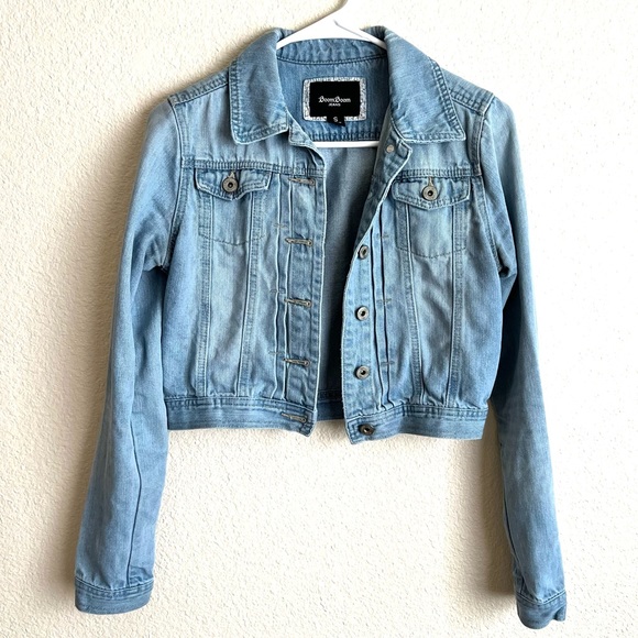 [BoomBoom Jeans] Cropped Denim Light Wash Jacket Size Small - Picture 3 of 9